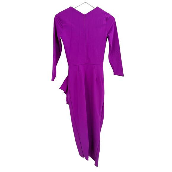 Chiara Boni La Petite Robe Women's Magenta Gathered Side Midi Dress Size 4 - Picture 7 of 11